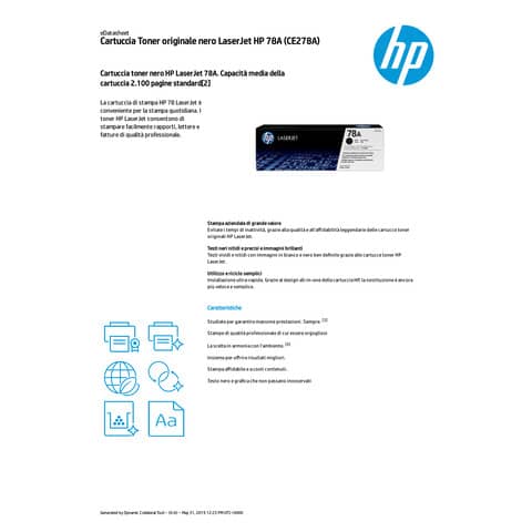Toner 78A HP nero  CE278A